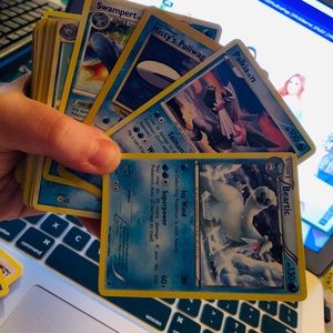 WaterType Pokemon card stack!